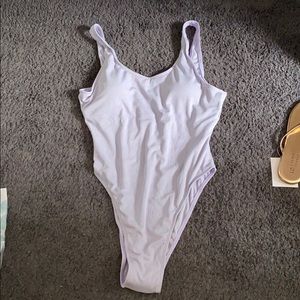 Rib Open Back One Piece Swimsuit